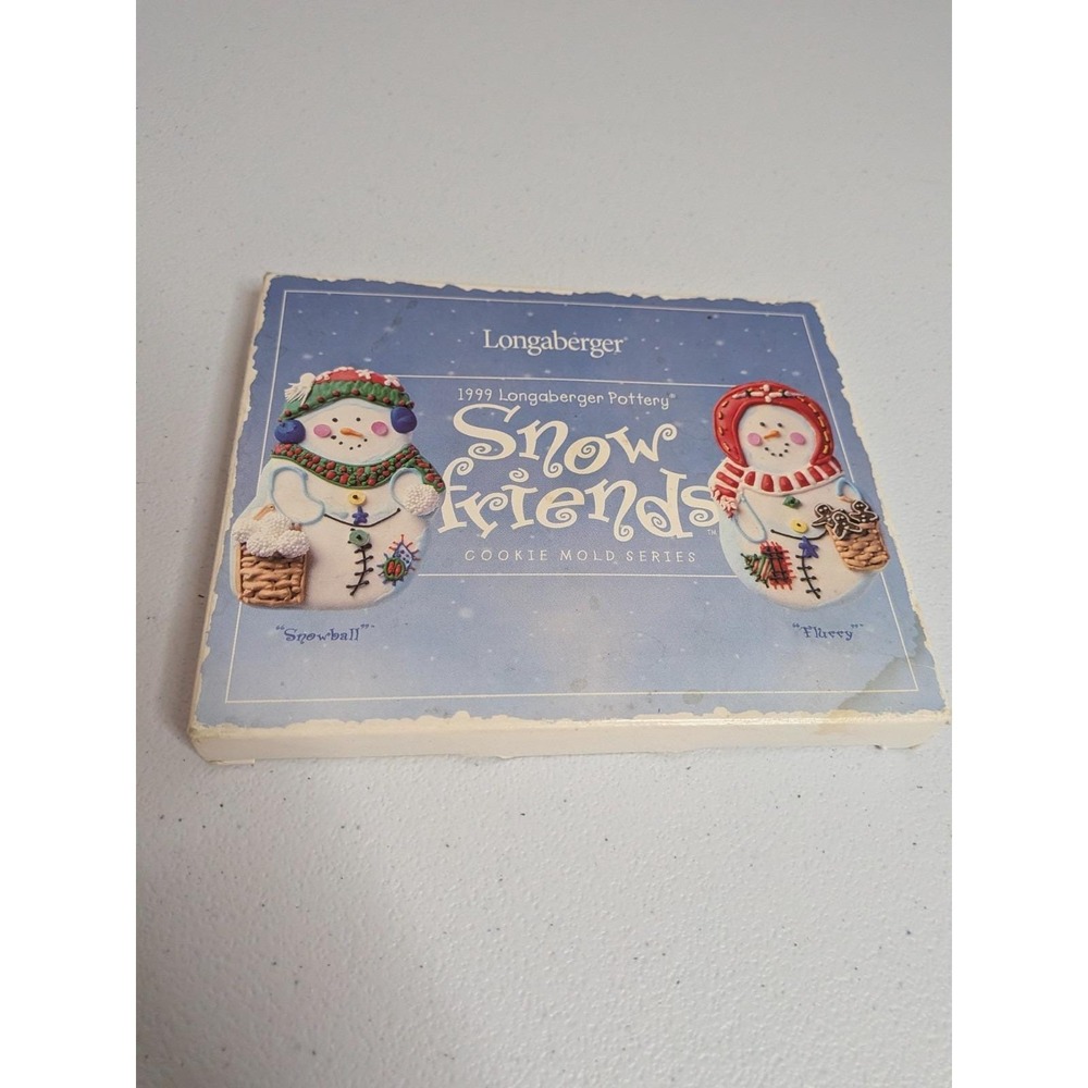 Vintage Longaberger Pottery Snow Friends Cookie Molds 1999 Holiday Decoration